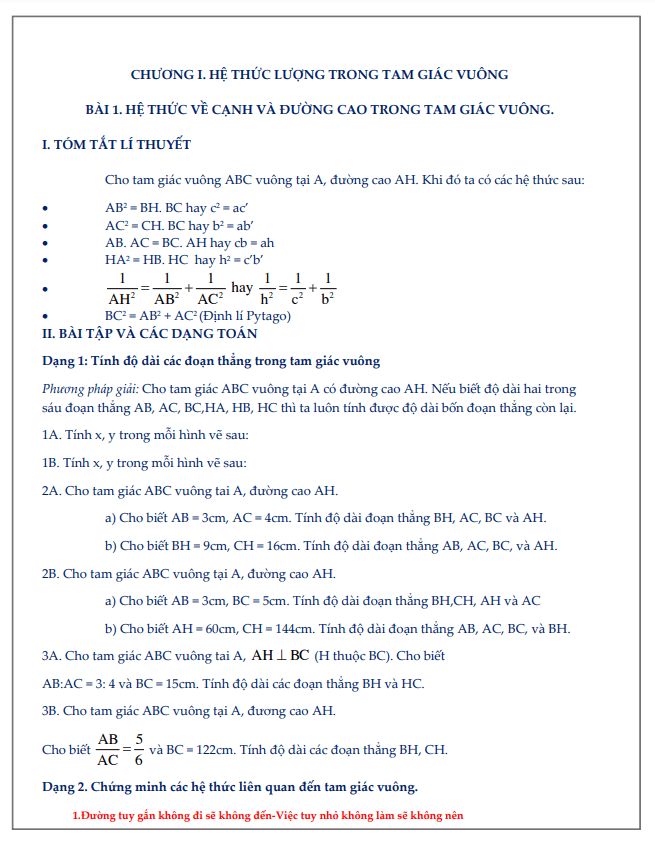 32 chủ đề học tập hình học 9