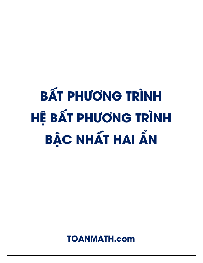 bất phương trình và hệ bất phương trình bậc nhất hai ẩn