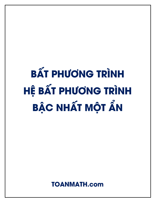 bất phương trình và hệ bất phương trình bậc nhất một ẩn