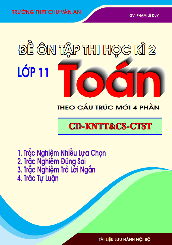 bộ đề ôn tập kiểm tra cuối học kì 2 môn toán 11 theo cấu trúc mới