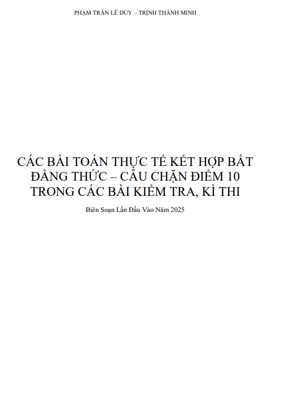 các bài toán thực tế kết hợp bất đẳng thức trong các đề thi môn toán thcs