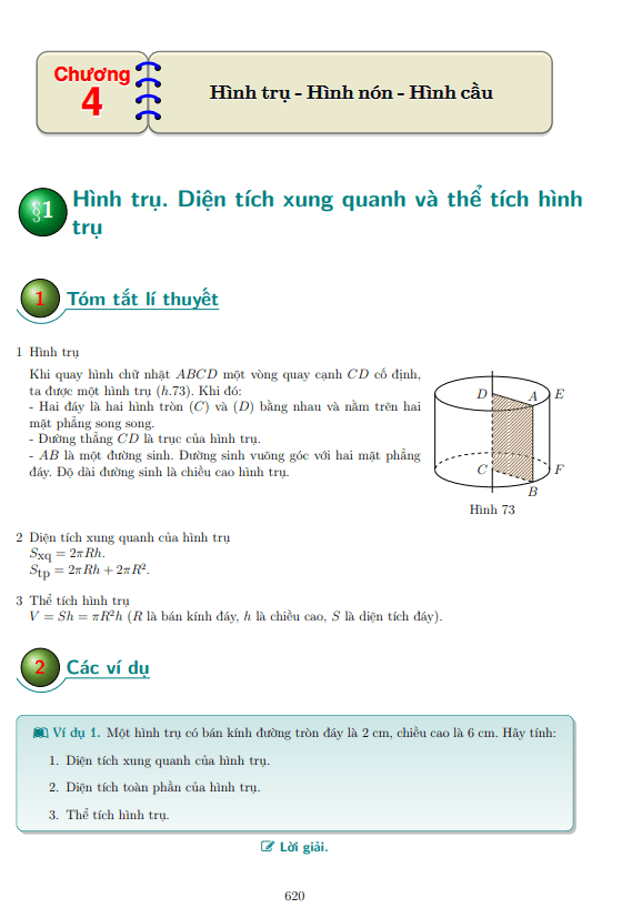 các dạng bài tập hình trụ – hình nón – hình cầu