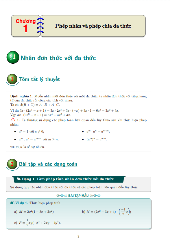 các dạng bài tập phép nhân và phép chia đa thức