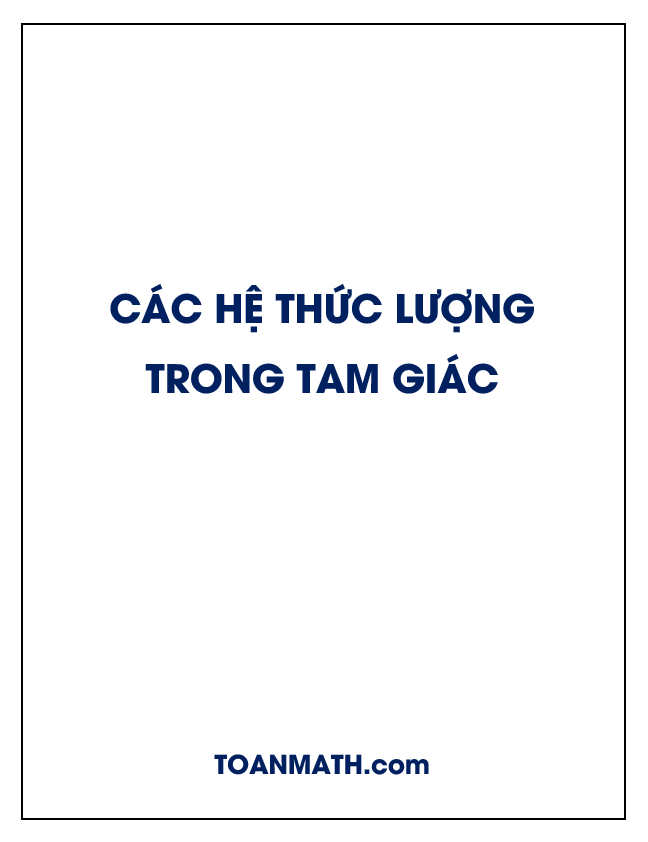 các hệ thức lượng trong tam giác