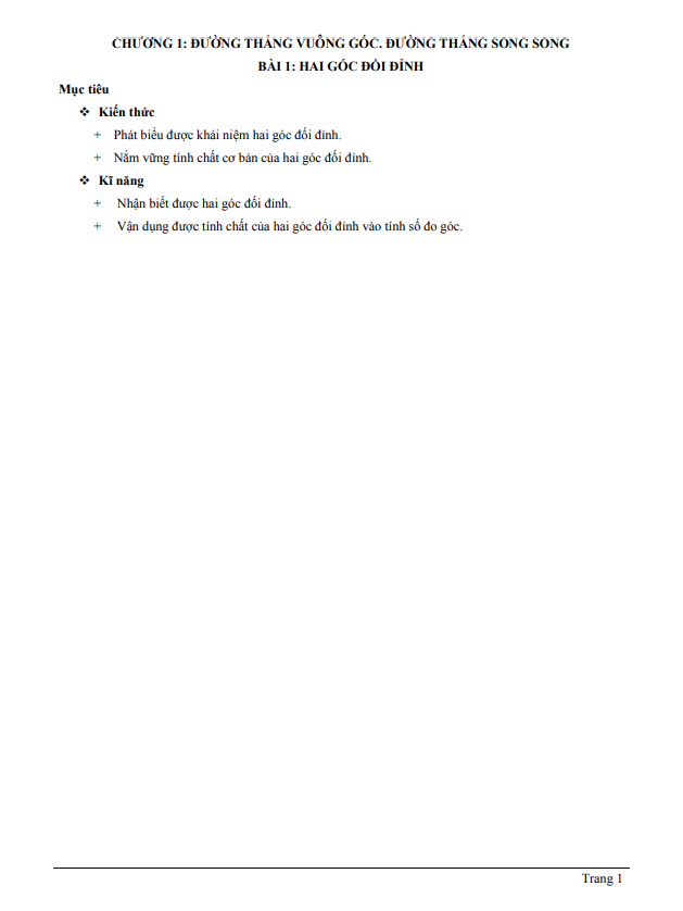 chuyên đề hai góc đối đỉnh