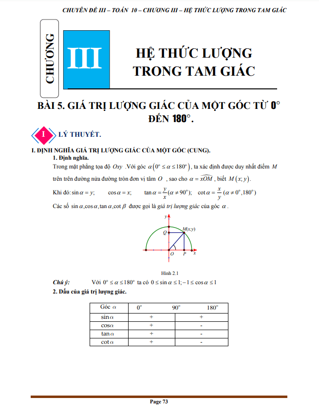 chuyên đề hệ thức lượng trong tam giác toán 10 kết nối tri thức với cuộc sống