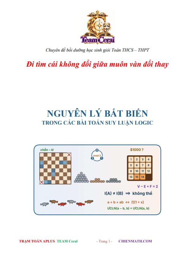 chuyên đề nguyên lý bất biến trong các bài toán suy luận logic