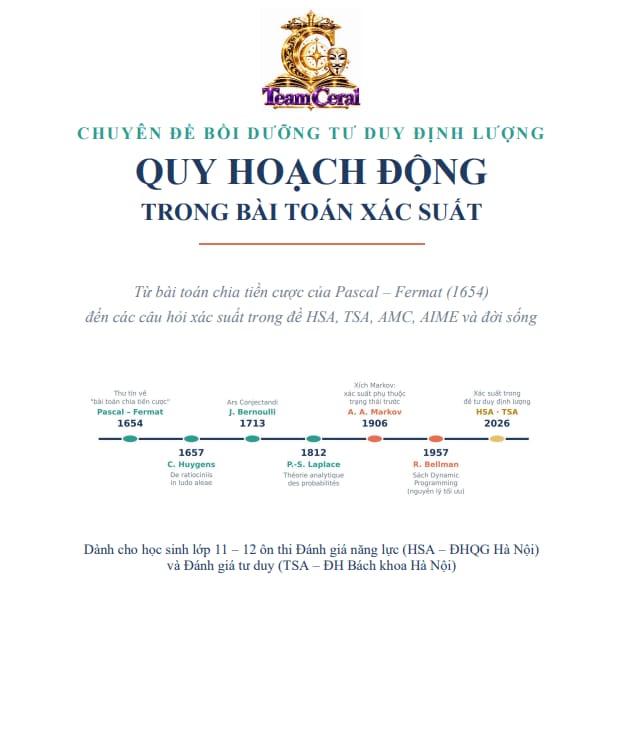 chuyên đề quy hoạch động trong bài toán xác suất ôn thi hsa – tsa