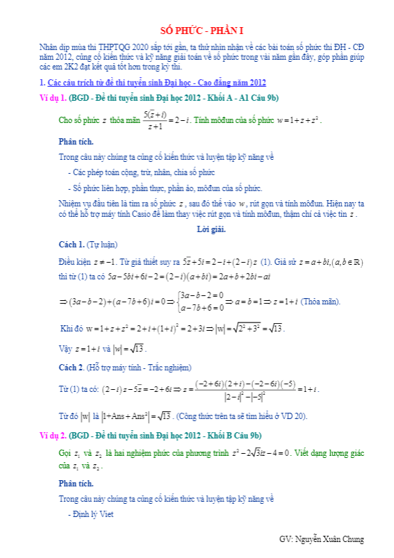 chuyên đề số phức vd – vdc – nguyễn xuân chung