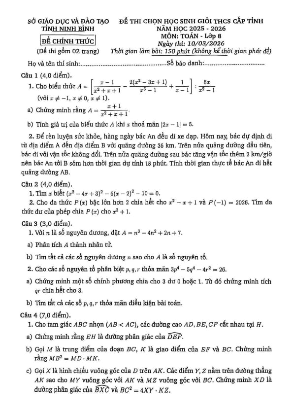 đề chọn học sinh giỏi tỉnh toán 8 năm 2025 – 2026 sở gd&đt ninh bình