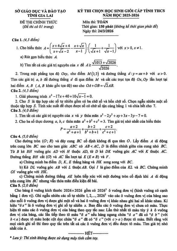 đề chọn học sinh giỏi tỉnh toán thcs năm 2025 – 2026 sở gd&đt gia lai