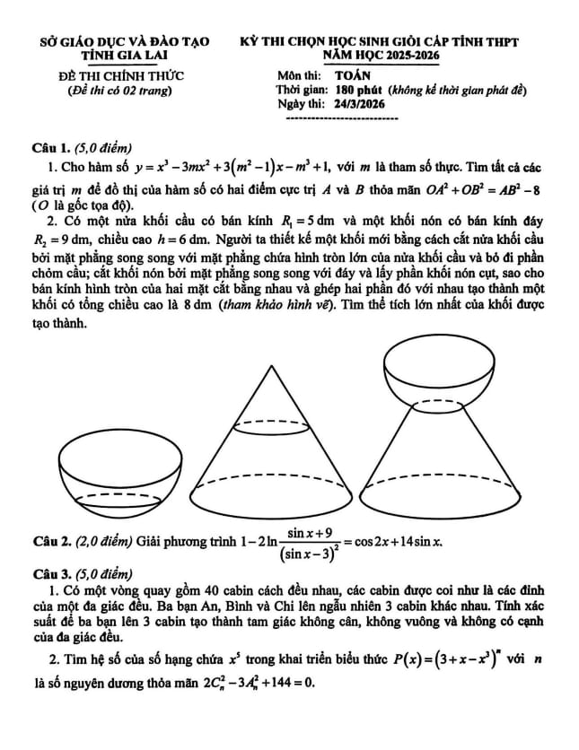 đề chọn học sinh giỏi tỉnh toán thpt năm 2025 – 2026 sở gd&đt gia lai