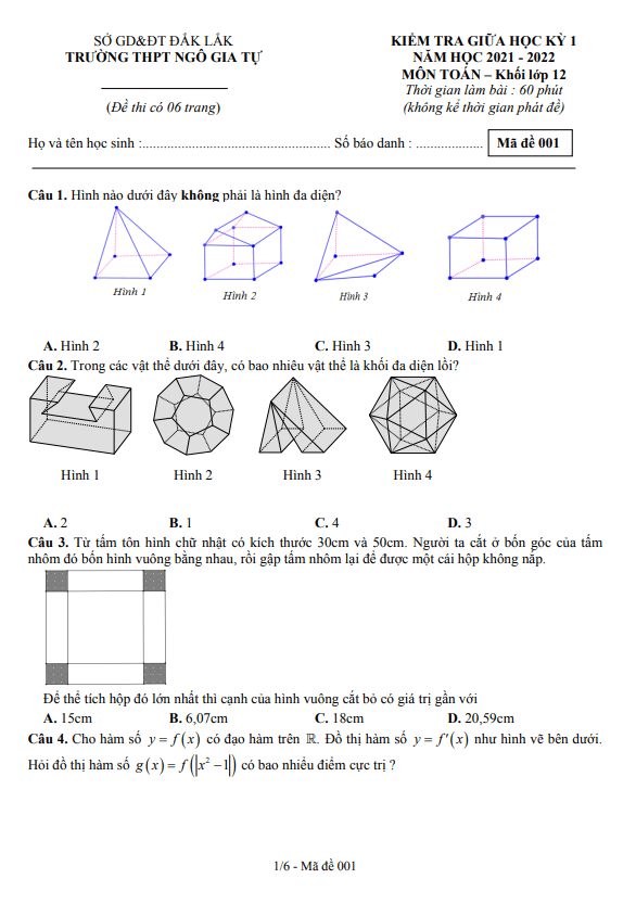 đề giữa hk1 toán 12 năm 2021 – 2022 trường thpt ngô gia tự – đắk lắk