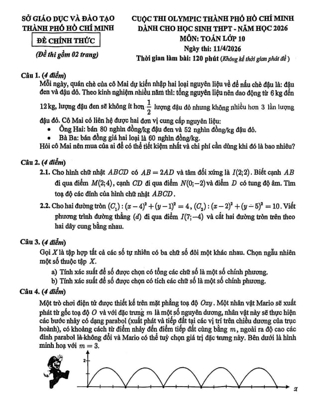 đề thi olympic toán 10 năm 2025 – 2026 sở gd&đt tp hồ chí minh