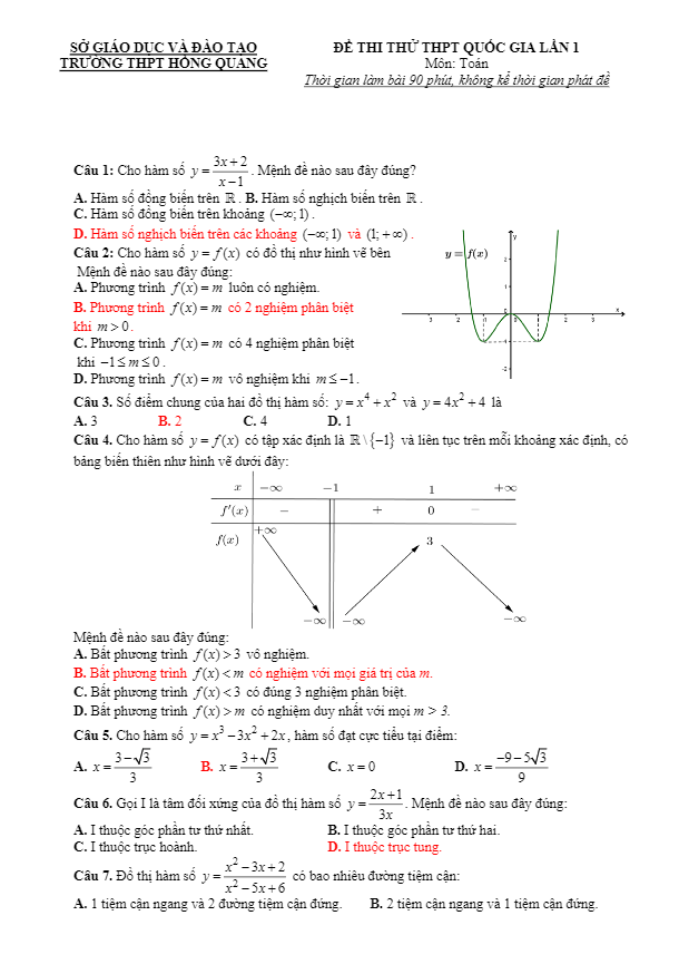 đề thi thử thpt quốc gia 2017 môn toán trường thpt hồng quang – hải dương lần 1
