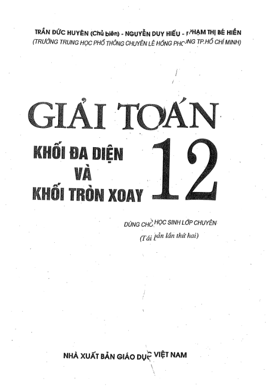 giải toán 12 khối đa diện và khối tròn xoay – trần đức huyên