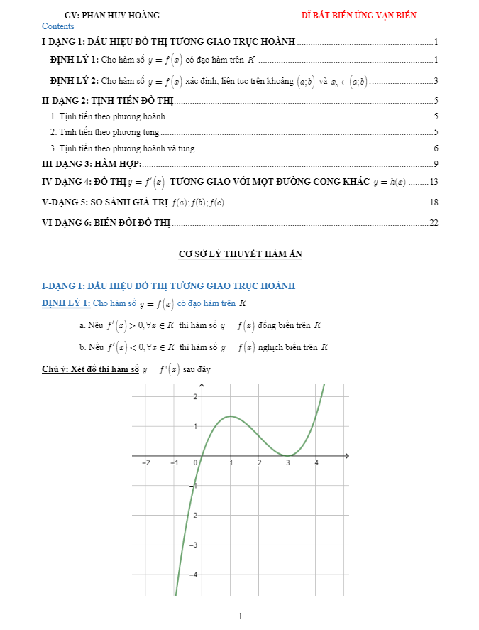 hướng dẫn giải một số dạng toán đồ thị hàm ẩn – phan huy hoàng
