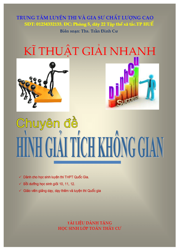 kỹ thuật giải nhanh chuyên đề hình giải tích không gian – trần đình cư