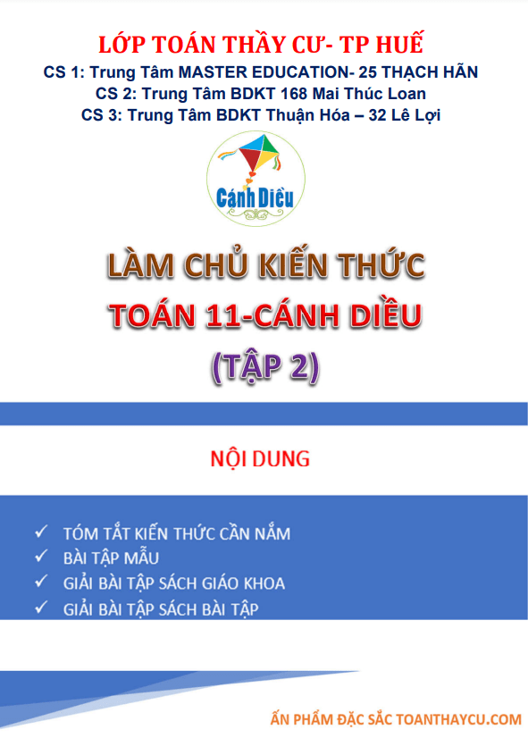 làm chủ kiến thức toán 11 cánh diều (tập 2) – trần đình cư