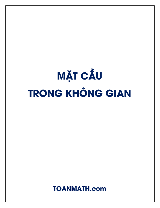 mặt cầu trong không gian