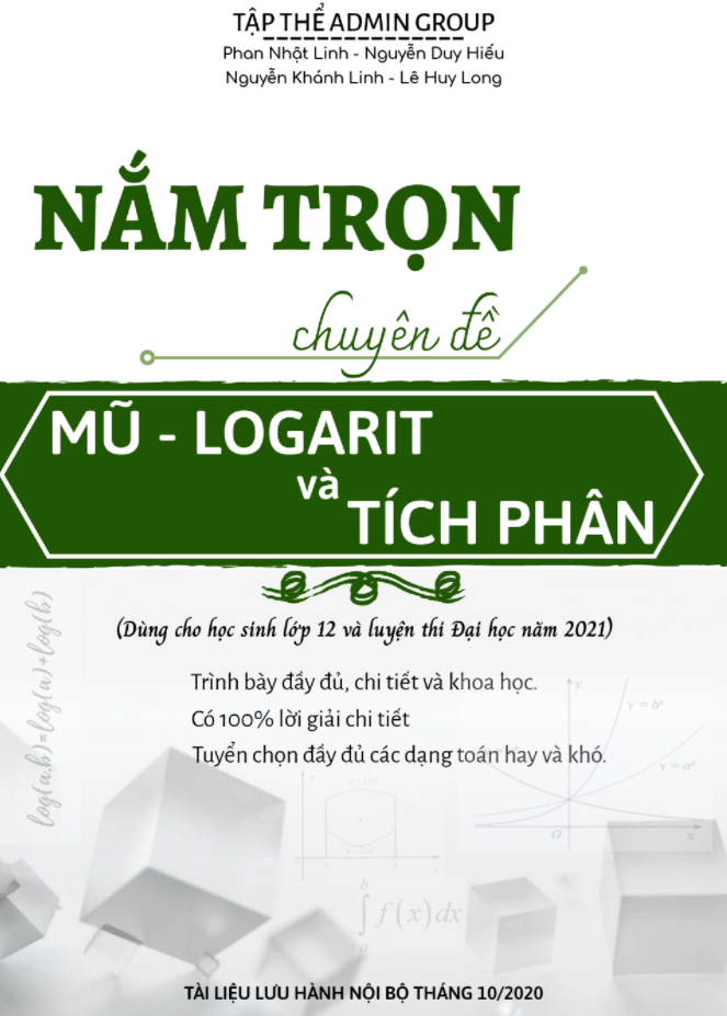 nắm trọn chuyên đề mũ – logarit và tích phân