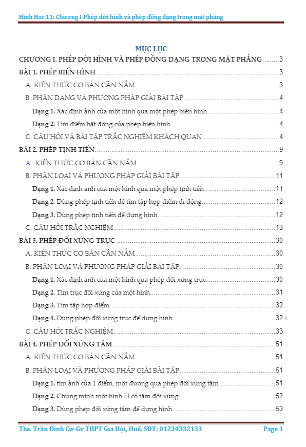 phương pháp giải các dạng toán phép dời hình và phép đồng dạng trong mặt phẳng – trần đình cư