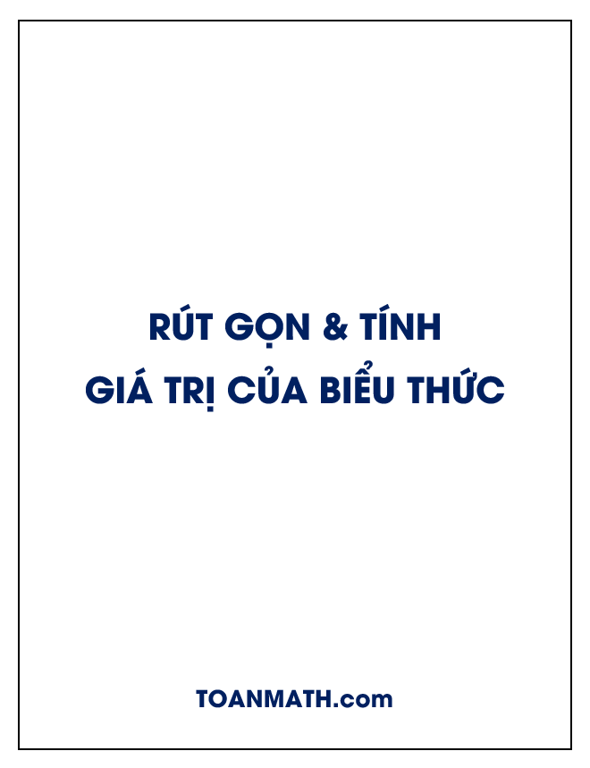 rút gọn và tính giá trị của biểu thức