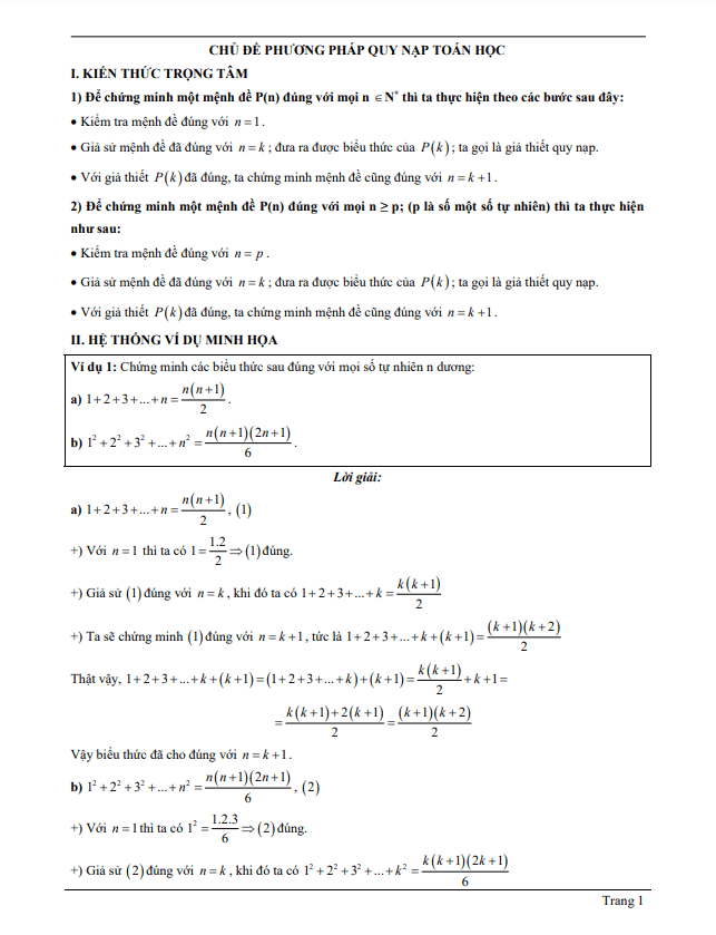 tài liệu chủ đề phương pháp quy nạp toán học