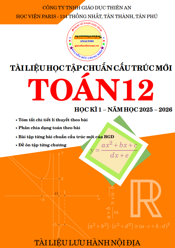 tài liệu học tập môn toán 12 học kì 1 năm 2025 – 2026 chuẩn cấu trúc mới