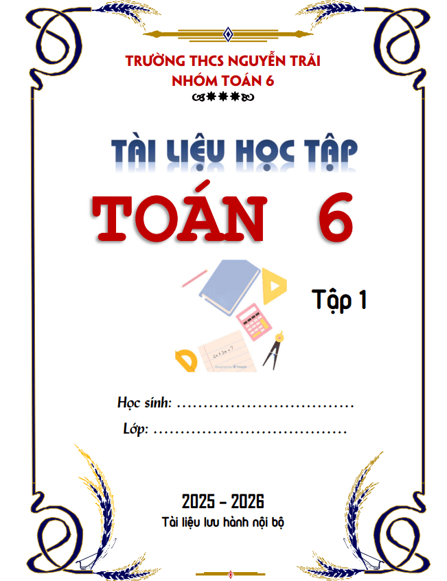 tài liệu học tập môn toán 6 học kì 1 năm học 2025 – 2026