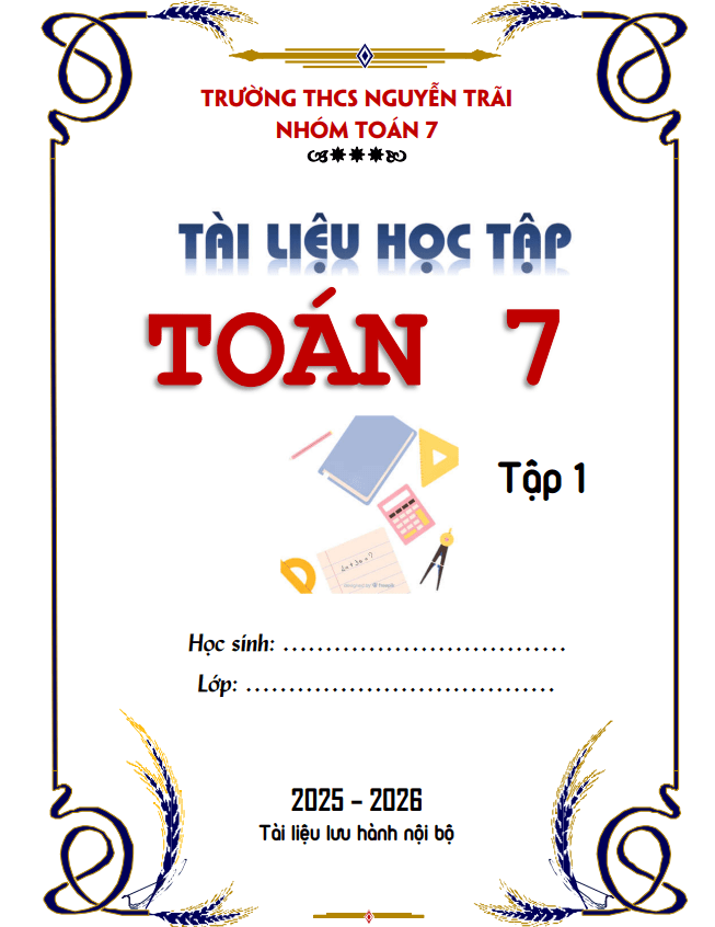 tài liệu học tập môn toán 7 học kì 1 năm học 2025 – 2026