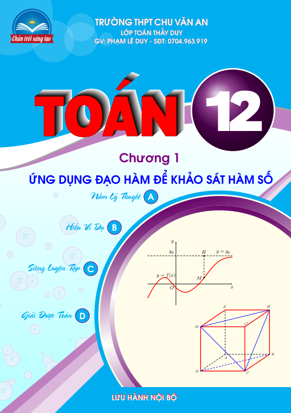 tài liệu học tập ứng dụng đạo hàm để khảo sát và vẽ đồ thị của hàm số toán 12