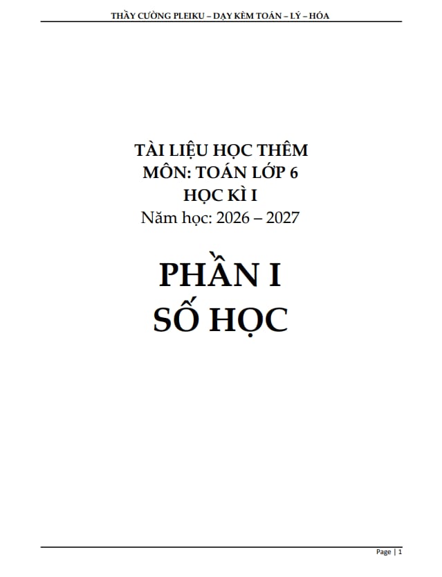 tài liệu học thêm môn toán 6 sách kết nối tri thức với cuộc sống học kì 1