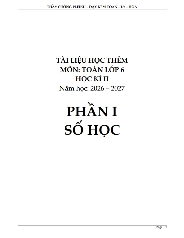 tài liệu học thêm môn toán 6 sách kết nối tri thức với cuộc sống học kì 2