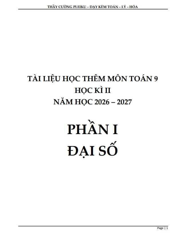 tài liệu học thêm môn toán 9 sách kết nối tri thức với cuộc sống học kì 2