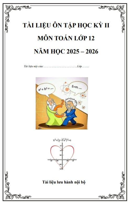 tài liệu ôn tập cuối kỳ 2 toán 12 năm 2025 – 2026 trường thpt trần phú – đà nẵng