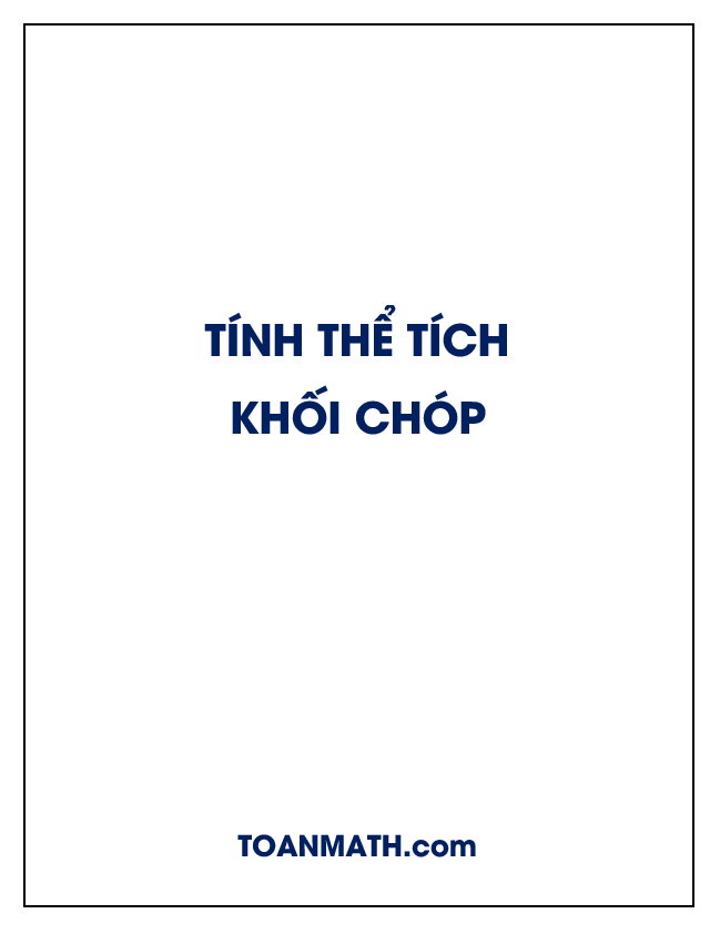 tính thể tích khối chóp